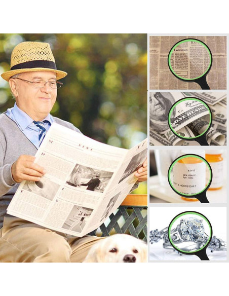 Lupa de Mano Rongon 10X con Lente de Vidrio 100mm Verde