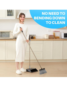 Escoba y Recogedor JOYMOOP Negro 60" (152.4 cm) Cerdas Nylon 2