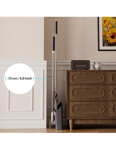 Escoba y Recogedor JOYMOOP Negro 60" (152.4 cm) Cerdas Nylon