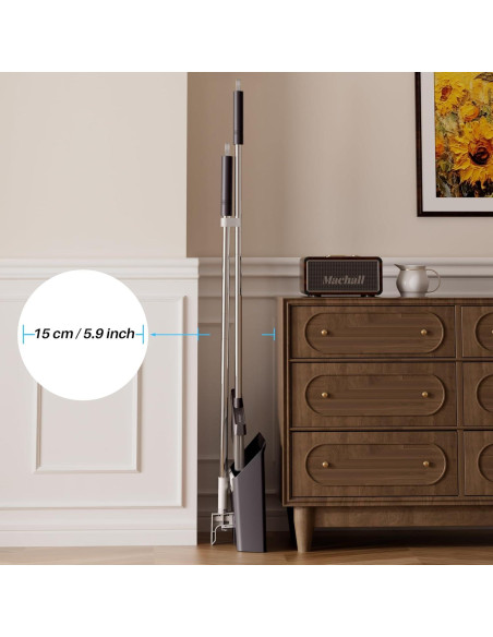 Escoba y Recogedor JOYMOOP Negro 60" (152.4 cm) Cerdas Nylon