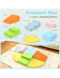 Juguetes de Escalada QUCHI 7 Piezas Bloques de Espuma 5.44 kg 2