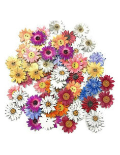 100 Botones de Madera Multicolor TEAMWILL 35mm para Costura