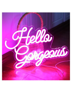 Luz de Neón Rosa Hola Preciosa DAKABUKA 42x28cm Regulable