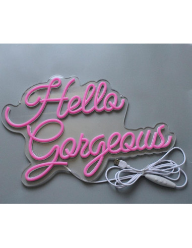 Luz de Neón Rosa Hola Preciosa DAKABUKA 42x28cm Regulable