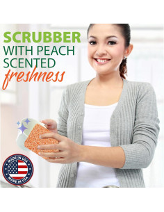 Esponjas de Cocina de Silicona Peachy Clean Aroma Durazno 2