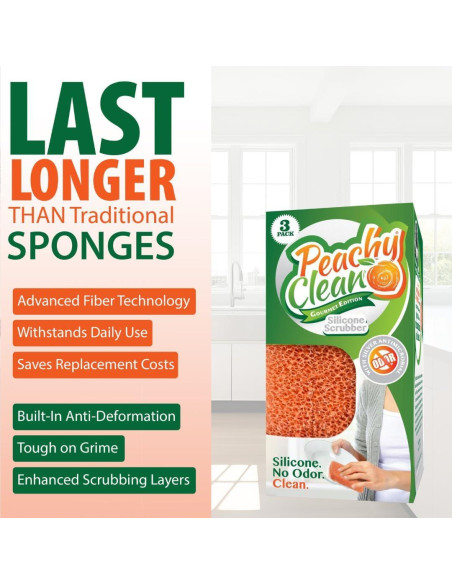 Esponjas de Cocina de Silicona Peachy Clean Aroma Durazno