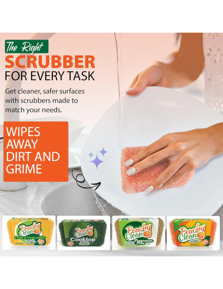 Esponjas de Cocina de Silicona Peachy Clean Aroma Durazno