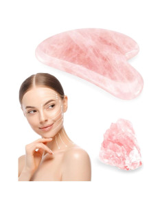 Gua Sha Facial de Cuarzo Rosa Natural GUASHAPE - 8.13x5.58cm