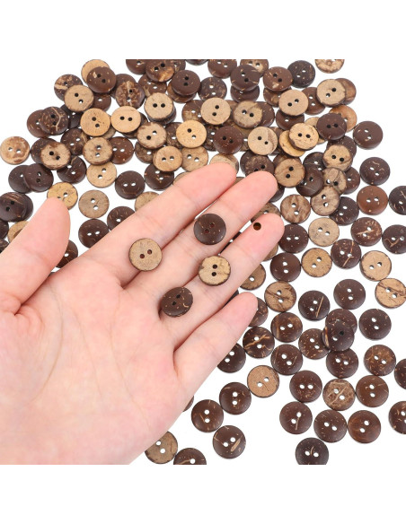 200 Botones de Madera de Coco 12.5mm Mozeat Lens Marrón