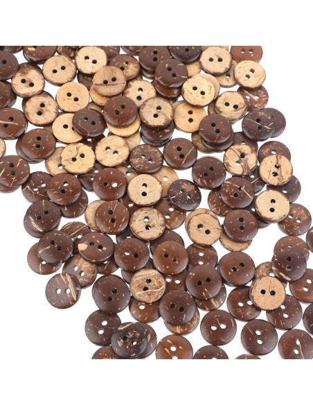 200 Botones de Madera de Coco 12.5mm Mozeat Lens Marrón