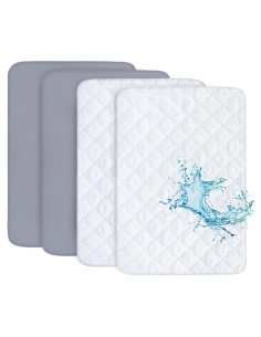 Juego de Sábanas Biloban para Pack and Play, 4 Piezas, Gris