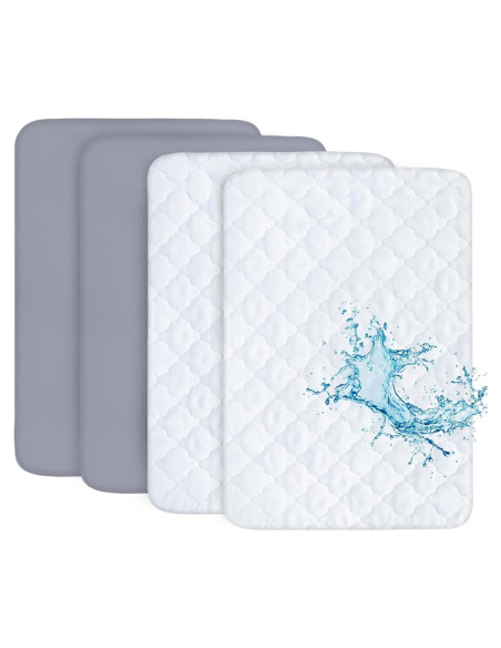 Juego de Sábanas Biloban para Pack and Play, 4 Piezas, Gris