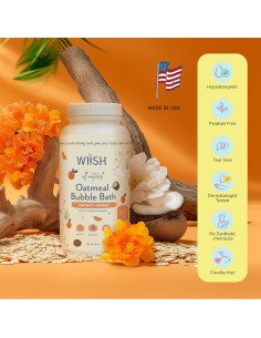 Baño de Burbujas de Avena para Bebés Wiish 16 oz Coco + Naranja 2