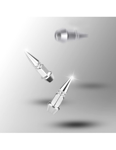 AIEX 4 Tapas de Válvula de Aluminio para Neumáticos Plata