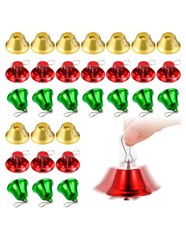 30 Campanas de Latón Pequeñas Gejoy para Manualidades 4.2 cm