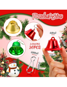 30 Campanas de Latón Pequeñas Gejoy para Manualidades 4.2 cm 2