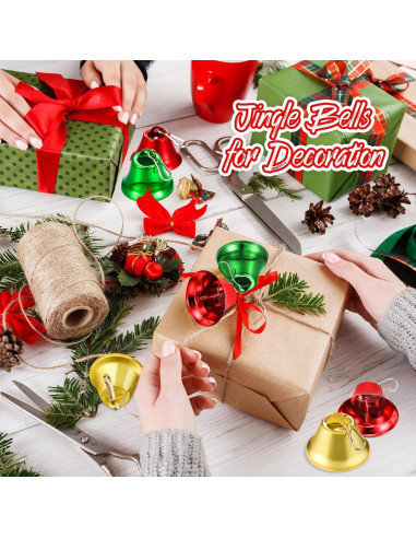 30 Campanas de Latón Pequeñas Gejoy para Manualidades 4.2 cm