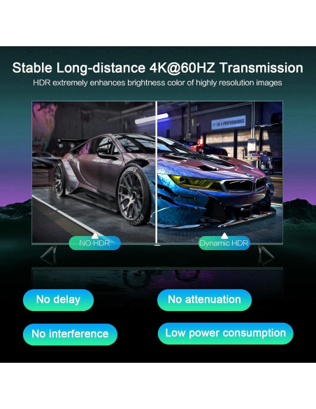 Cable HDMI VCOM 10m 4K 60Hz desmontable 2.0 alta velocidad