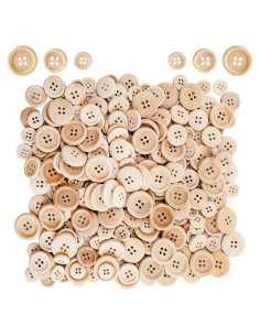 Botones de Madera Natural Tosnail 600 Piezas 15-25 mm