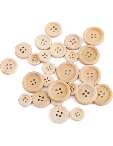 Botones de Madera Natural Tosnail 600 Piezas 15-25 mm