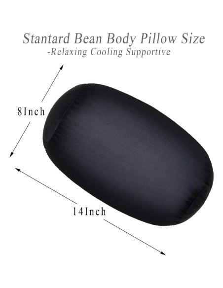 Almohada de Cuello Microperlas FABSKIY 30x18cm Suave Negra