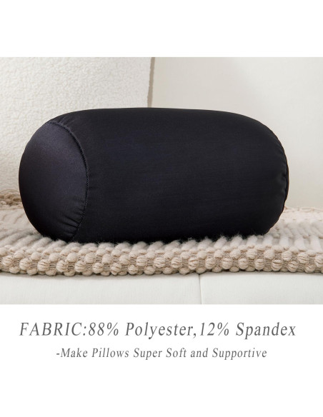 Almohada de Cuello Microperlas FABSKIY 30x18cm Suave Negra
