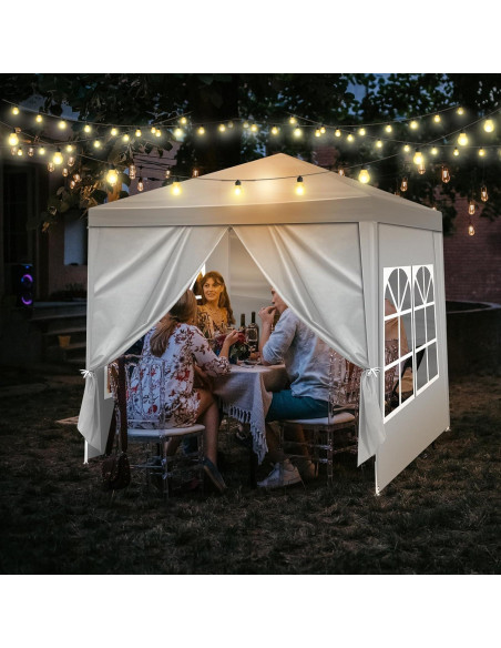 Carpa de Fiesta 1.98x1.98m Impermeable Genérico con Ventanas