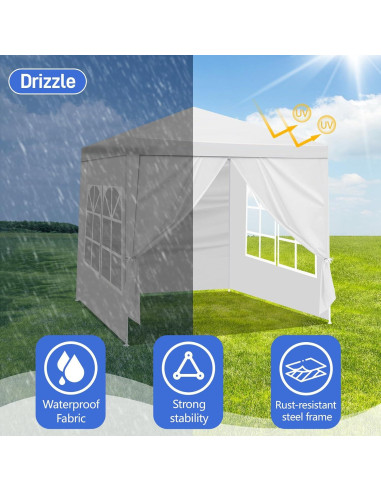 Carpa de Fiesta 1.98x1.98m Impermeable Genérico con Ventanas