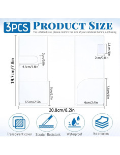 3 Fundas Transparentes PVC Betinyar para Libros y Planificadores 2