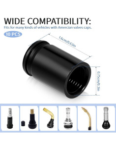 10 Tapones de Válvula de Aluminio JIYIN en Forma de Bala 2