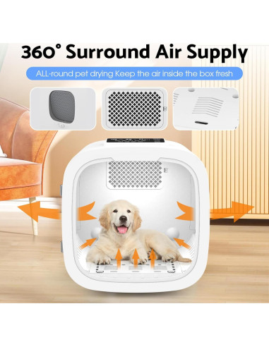 Caja de Secado Automático para Mascotas COBUY 52L Blanca