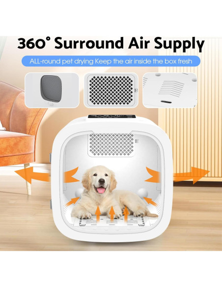 Caja de Secado Automático para Mascotas COBUY 52L Blanca