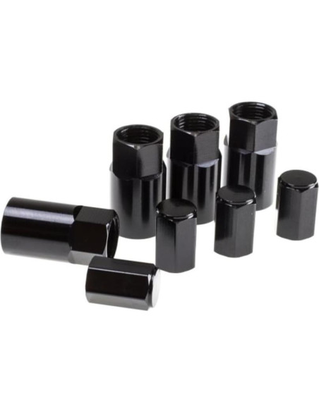 Cubierta de Válvula de Rueda KarParts360 | Juego de 4 | Aluminio Negro