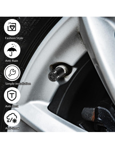 10 Tapones de Válvula de Aluminio JIYIN en Forma de Bala