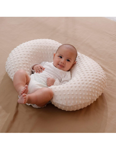Funda de Almohada de Lactancia Aullar Beige 100% Poliester