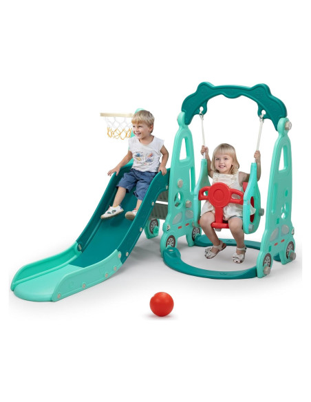 Juego de Escalera y Tobogán 3 en 1 Nyeekoy Azul