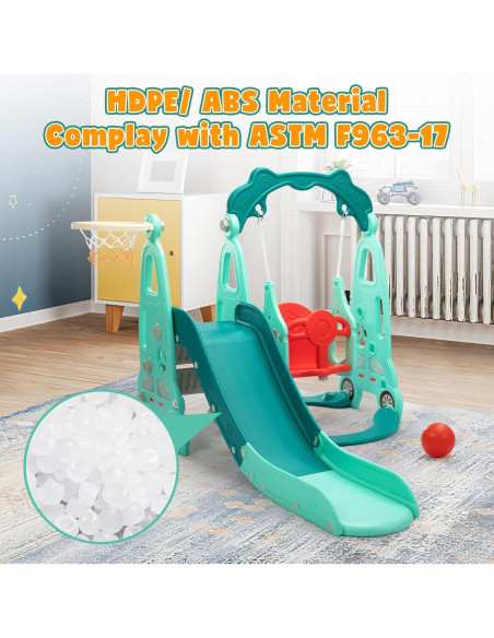 Juego de Escalera y Tobogán 3 en 1 Nyeekoy Azul