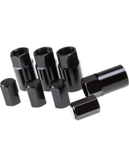 Cubierta de Válvula de Rueda KarParts360 | Juego de 4 | Aluminio Negro