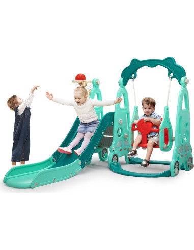 Juego de Escalera y Tobogán 3 en 1 Nyeekoy Azul