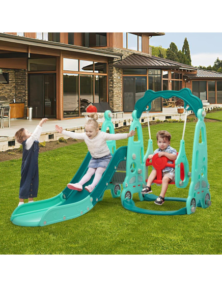 Juego de Escalera y Tobogán 3 en 1 Nyeekoy Azul