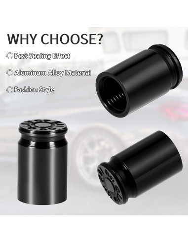 10 Tapones de Válvula de Aluminio JIYIN en Forma de Bala