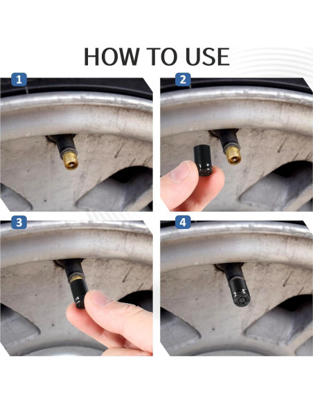 10 Tapones de Válvula de Aluminio JIYIN en Forma de Bala