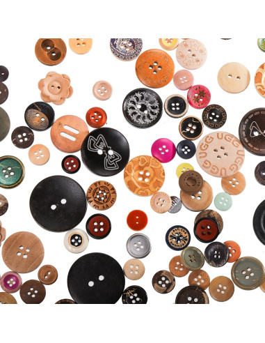 Botones de Madera Tosnail 1200 Piezas para Manualidades