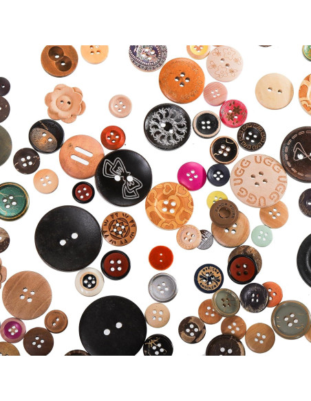 Botones de Madera Tosnail 1200 Piezas para Manualidades