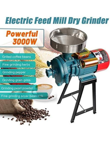 Molino de Grano Eléctrico LILYPELLE 3000W para Maíz y Cereales