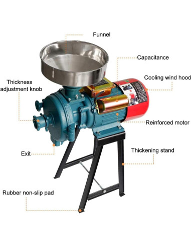 Molino de Grano Eléctrico LILYPELLE 3000W para Maíz y Cereales