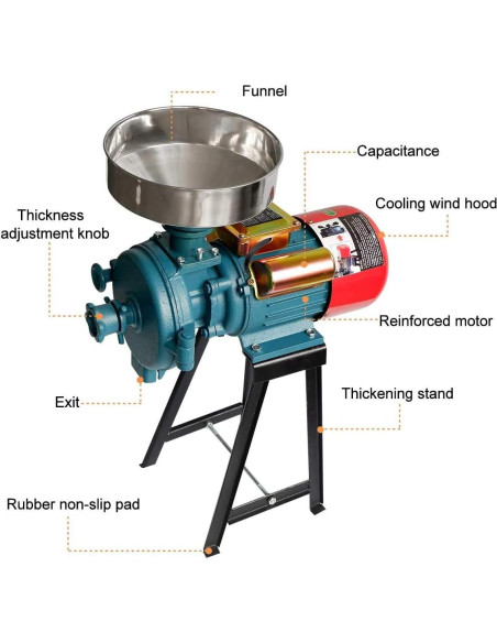 Molino de Grano Eléctrico LILYPELLE 3000W para Maíz y Cereales