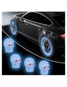 4 Tapas de Válvula de Neumático Luminosa BDZMC Azul