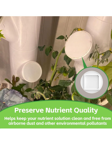 10 Tapas de Vaso Blancas para yPods Gardyn - Protección Doble