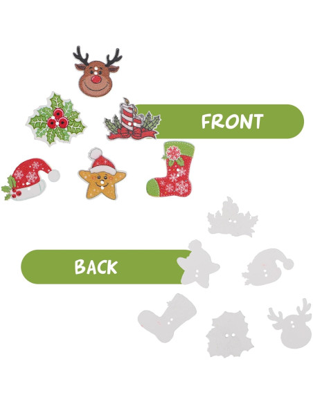 Botones de Madera Navideños Ciieeo 50pcs Adornos Manualidades